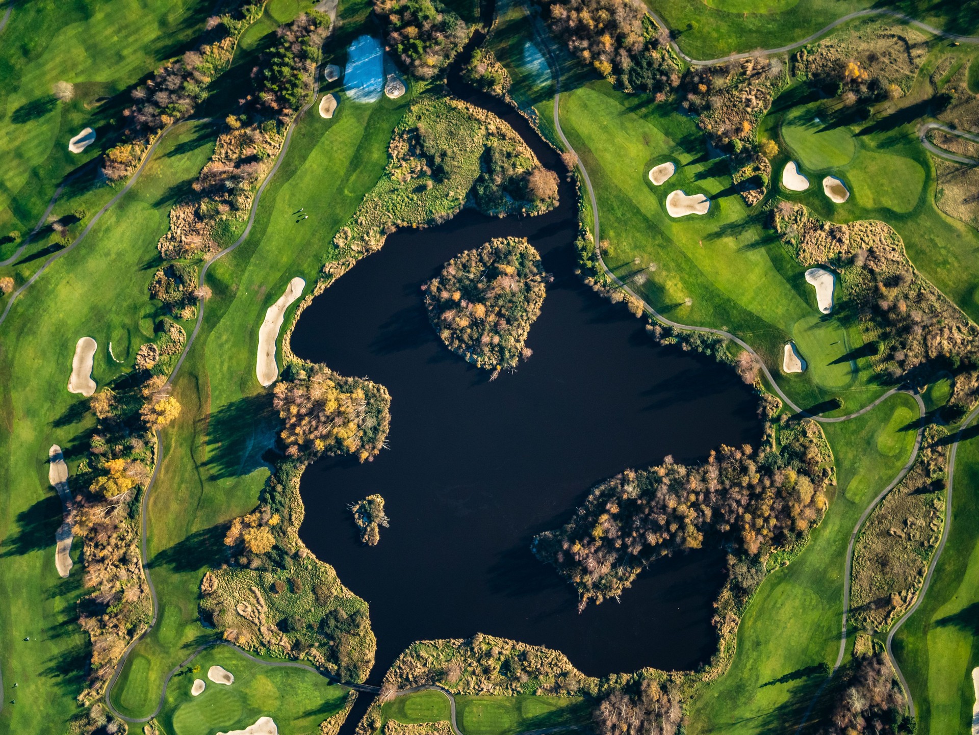 Stock aerial photo of Swaneset Golf Course Pitt Meadows, Canada